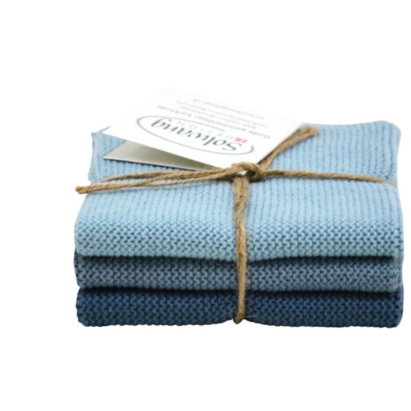 3er Set Wischtuch rustikales blau Kombi